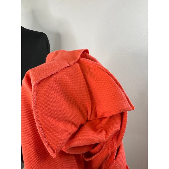 VINTAGE Rodier Coral Orange Blazer Dress Peak Lapel Double Breasted 38 FRANCE - Picture 8 of 8